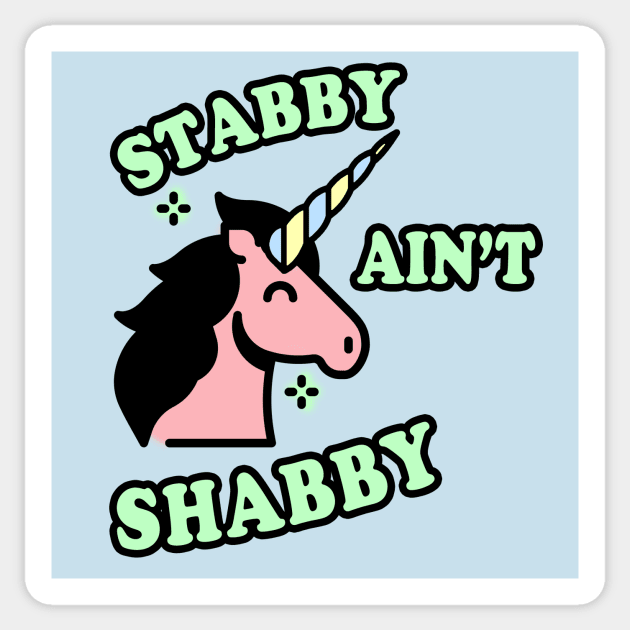 Stabby Not Shabby Magical Unicorn Sticker by Electrovista